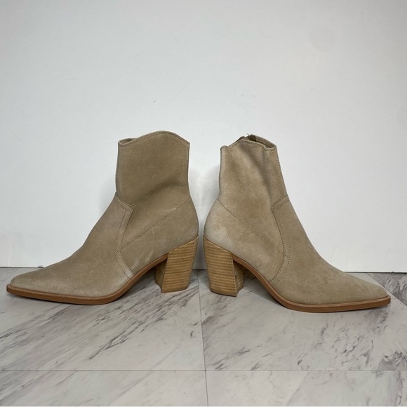 Jeffrey Campbell Jessine Tan Suede Pointy Toe Bootie 8 1/2 - Picture 7 of 14